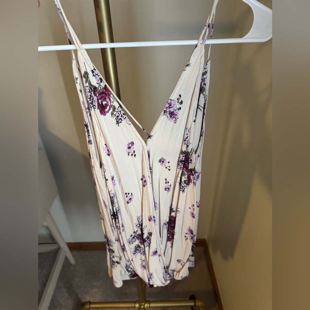 Blue Rain Purple Floral Tank Top - Size Medium